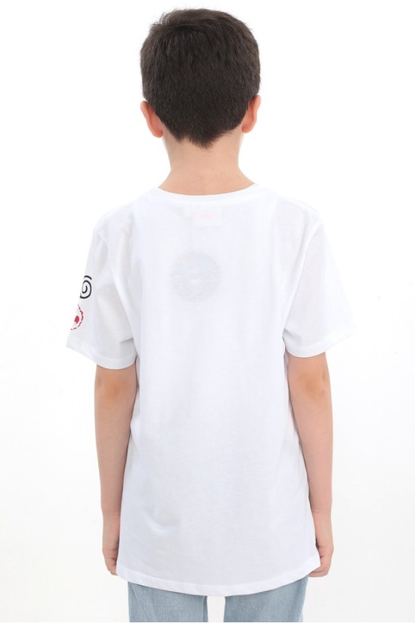 Giyimod ORİJİNAL NARUTO SASUKE UZUMAKİ  ÇOCUK T​SHIRT- 54935-BEYAZ