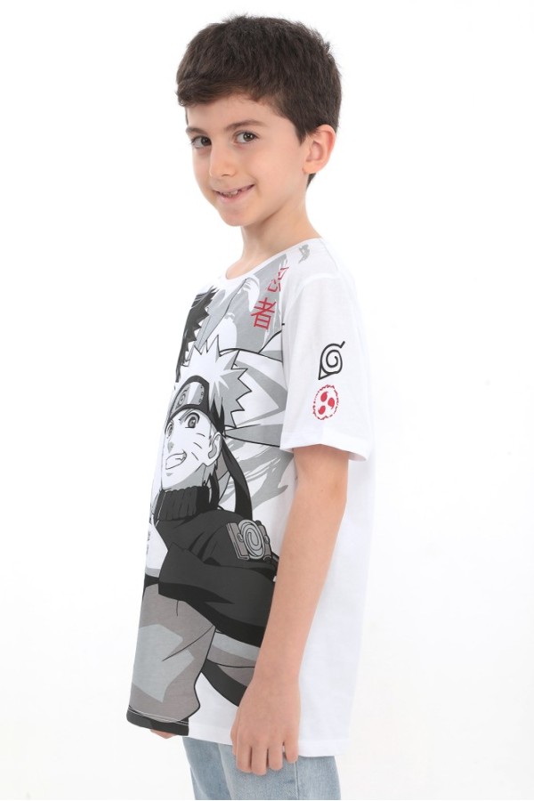 Giyimod ORİJİNAL NARUTO SASUKE UZUMAKİ  ÇOCUK T​SHIRT- 54935-BEYAZ