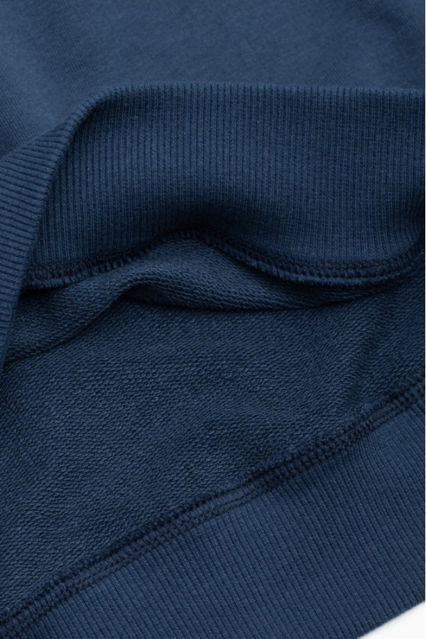 Giyimod Kadın LACİVERT Kapüşonlu 3 iplik Şardonsuz Polarsız Reglan Kol Sweatshirt S-104