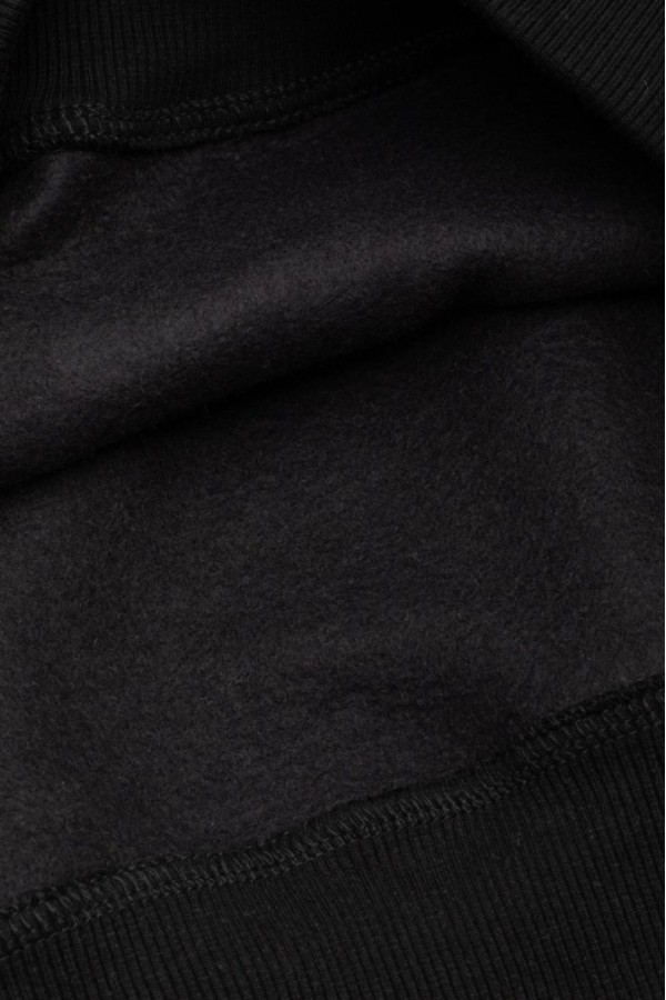 Giyimod Kadın Siyah Kapüşonlu 3 iplik Şardonlu Polarlı Reglan Kol SweatshirtS-103