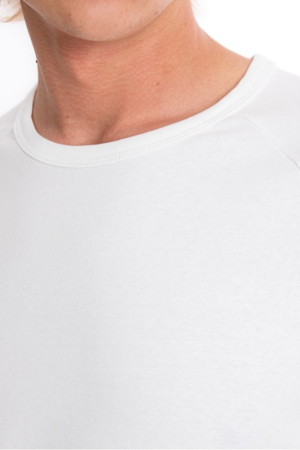 Giyimod Erkek SLIM FIT EKRU %100 Pamuk Bisiklet Yaka Ribana Reglan Tişört  S-201