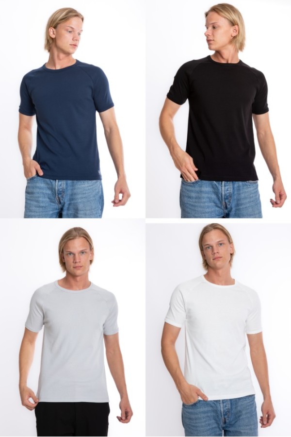 Giyimod ERKEK SLIM FIT BİSİKLET YAKA BASIC TİŞÖRT 1.KALİTE  EKRU-SİYAH-GRİ-LACİVERT 4'LÜ SET S201MIX