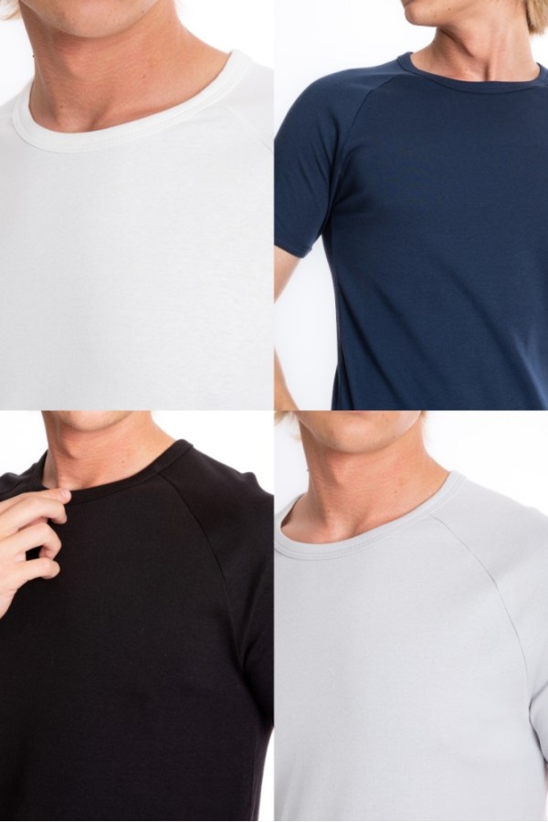 Giyimod ERKEK SLIM FIT BİSİKLET YAKA BASIC TİŞÖRT 1.KALİTE  EKRU-SİYAH-GRİ-LACİVERT 4'LÜ SET S201MIX
