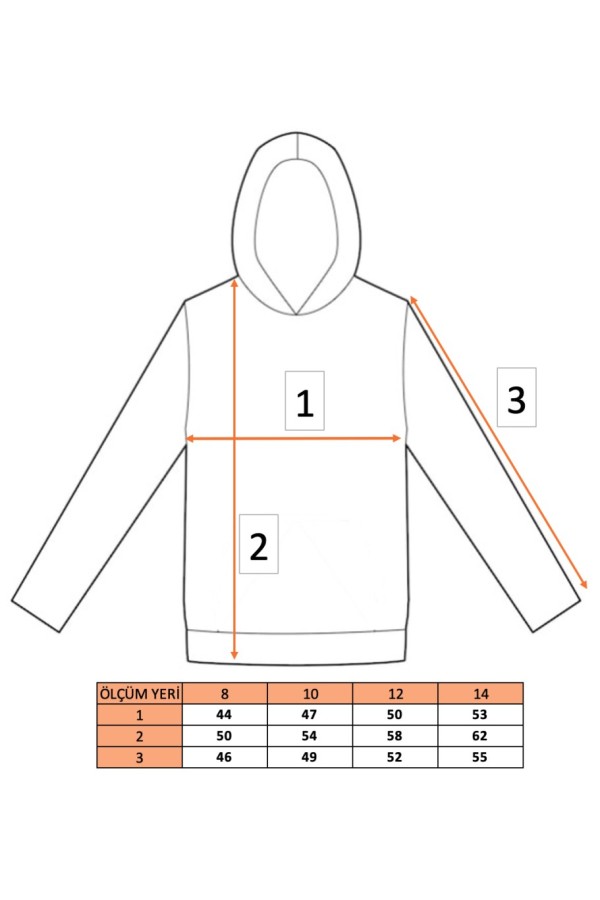 Giyimod Kız Çocuk Kırmızı Kapüşonlu 3 iplik Şardonlu Polarlı Rahat Kesim Sweatshirt S302KIRM