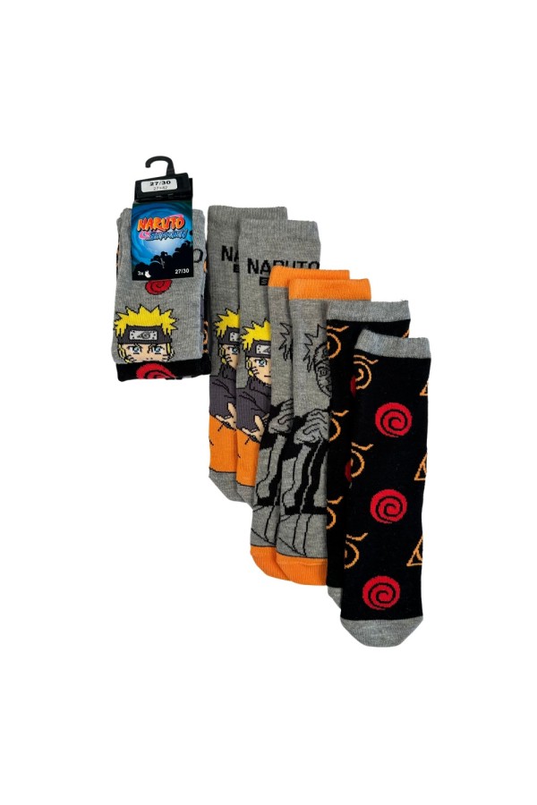 Giyimod ORİJİNAL LİSANSLI NARUTO ERKEK ÇOCUK ÇORAP ÜÇLÜ SET NRT11