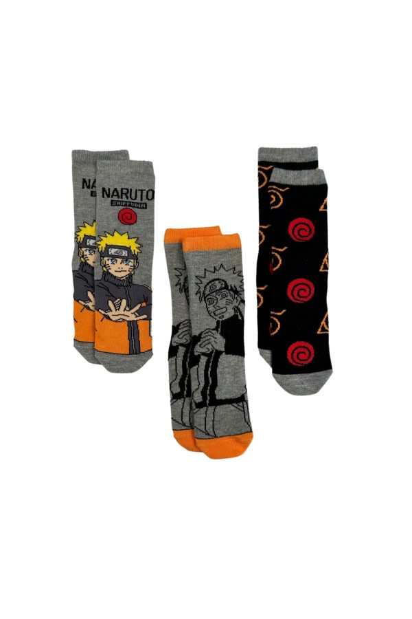Giyimod ORİJİNAL LİSANSLI NARUTO ERKEK ÇOCUK ÇORAP ÜÇLÜ SET NRT11