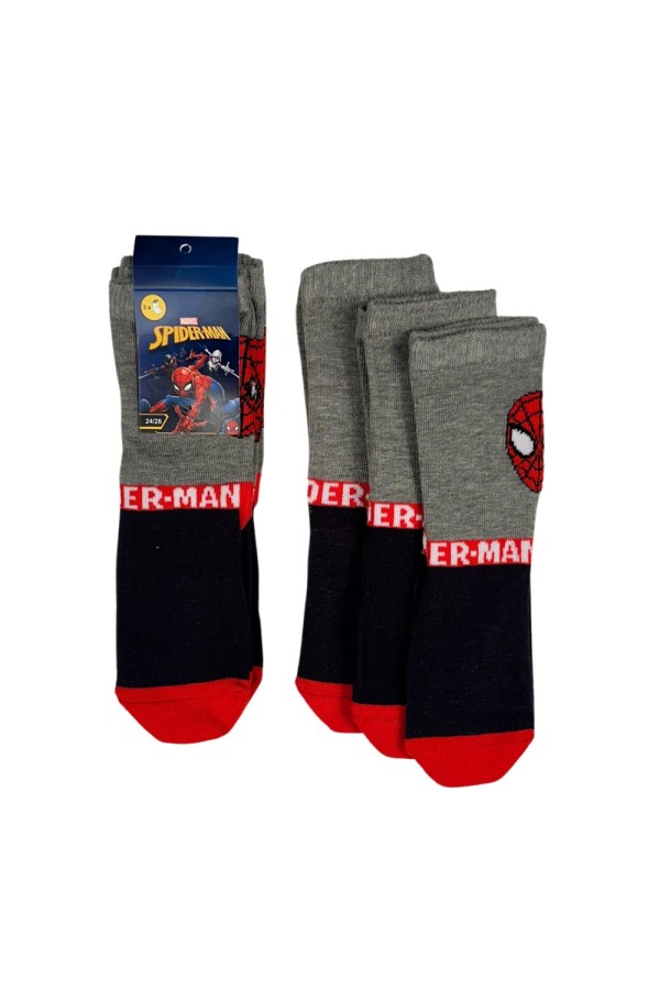 Giyimod ORİJİNAL LİSANSLI ÖRÜMCEK ADAM ERKEK ÇOCUK ÇORAP ÜÇLÜ SET SM13
