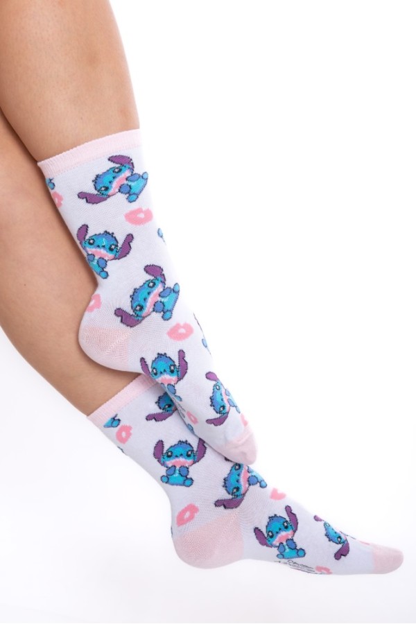 Giyimod ORİJİNAL DISNEY STITCH  KADIN-KIZ ÇOCUK 3 LÜ ÇORAP SETİ NW1116