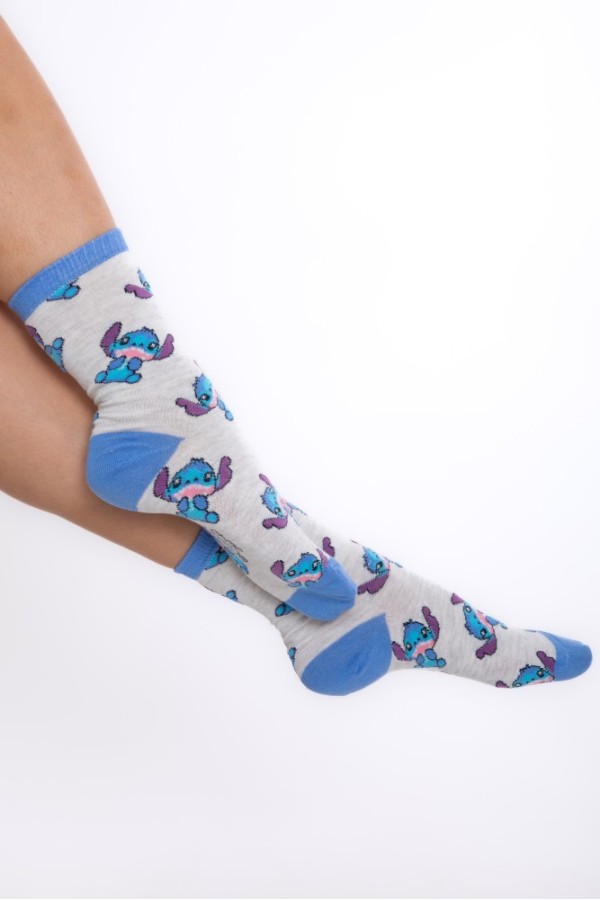 Giyimod ORİJİNAL DISNEY STITCH  KADIN-KIZ ÇOCUK 3 LÜ ÇORAP SETİ NW1116