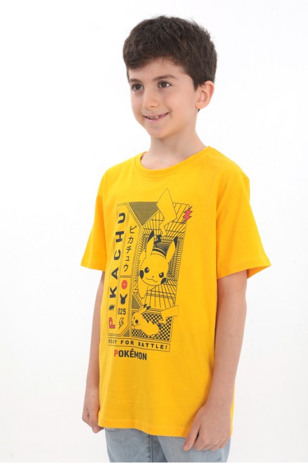 Giyimod ORİJİNAL POKEMON PIKACHU ERKEK ÇOCUK TSHIRT-79765-SARI
