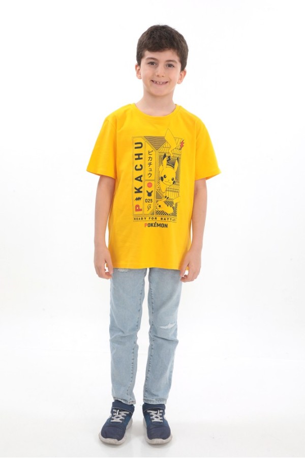 Giyimod ORİJİNAL POKEMON PIKACHU ERKEK ÇOCUK TSHIRT-79765-SARI